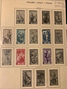1950 Set Of 5 Italy Stamps, Light Cancelled, Hinged.