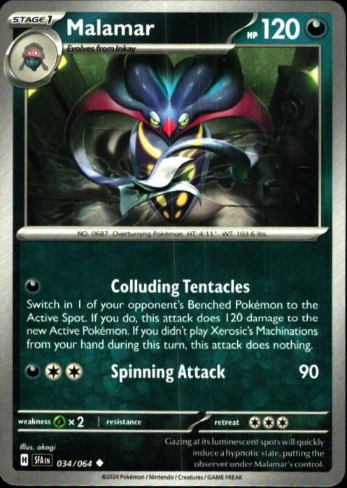 Malamar 034/064 UC Shrouded Fable Pokemon LP