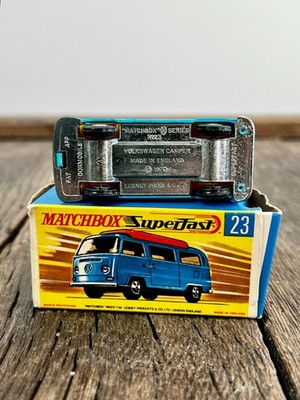 1970 Vintage Matchbox No 23 Volkswagen Camper Superfast w