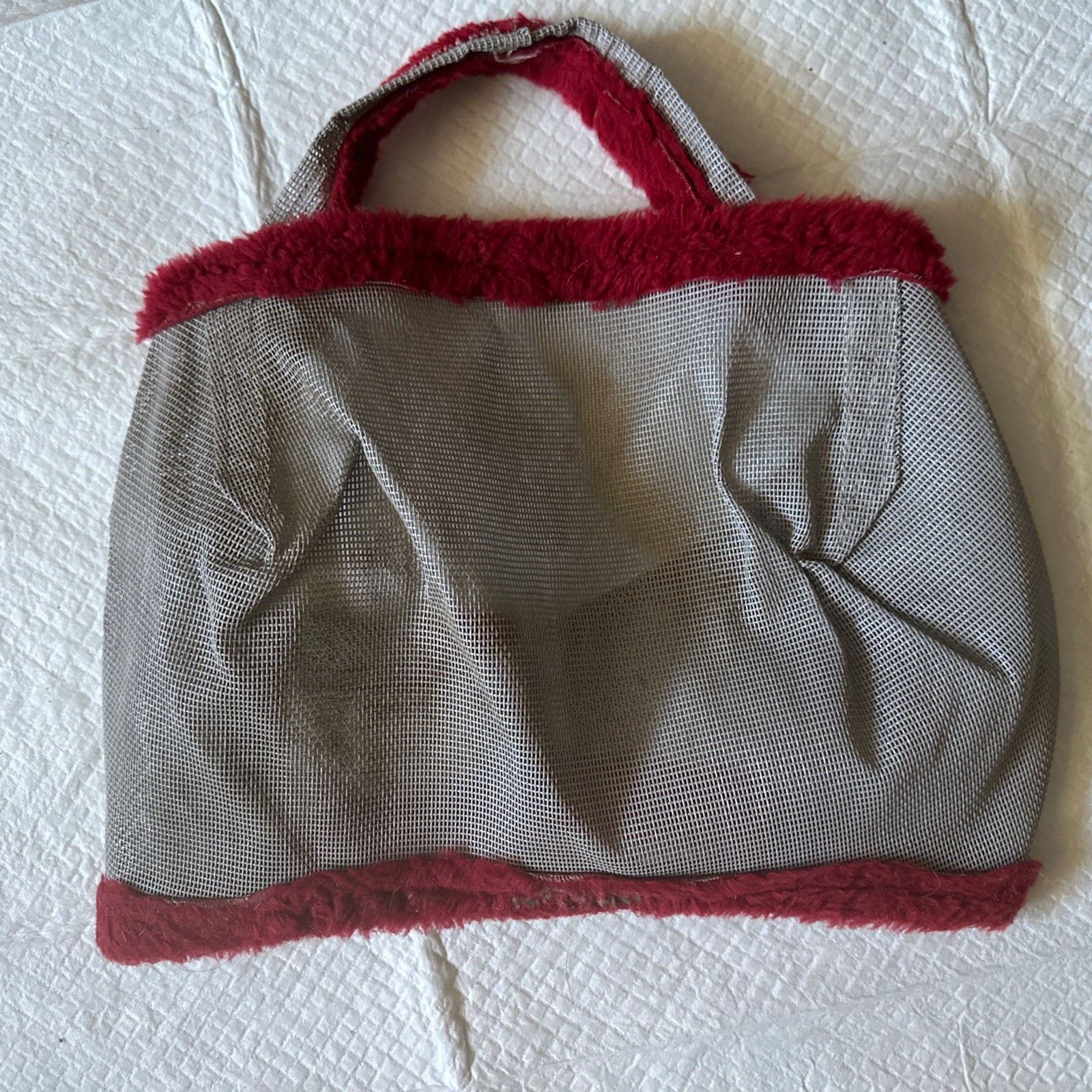 FARNAM SUPERMASK Horse Fly Mask Airflow Mesh RED Fleece Horse SZ Bug Protection