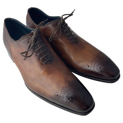 Stefano Branchini  Handmade Brown Leather Brogue Dress Shoes Men s Size UK 9.5