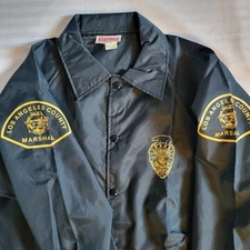Vtg Hartwell LA County Marshall Windbreaker Jacket Mens M Navy USA Made Obsolete