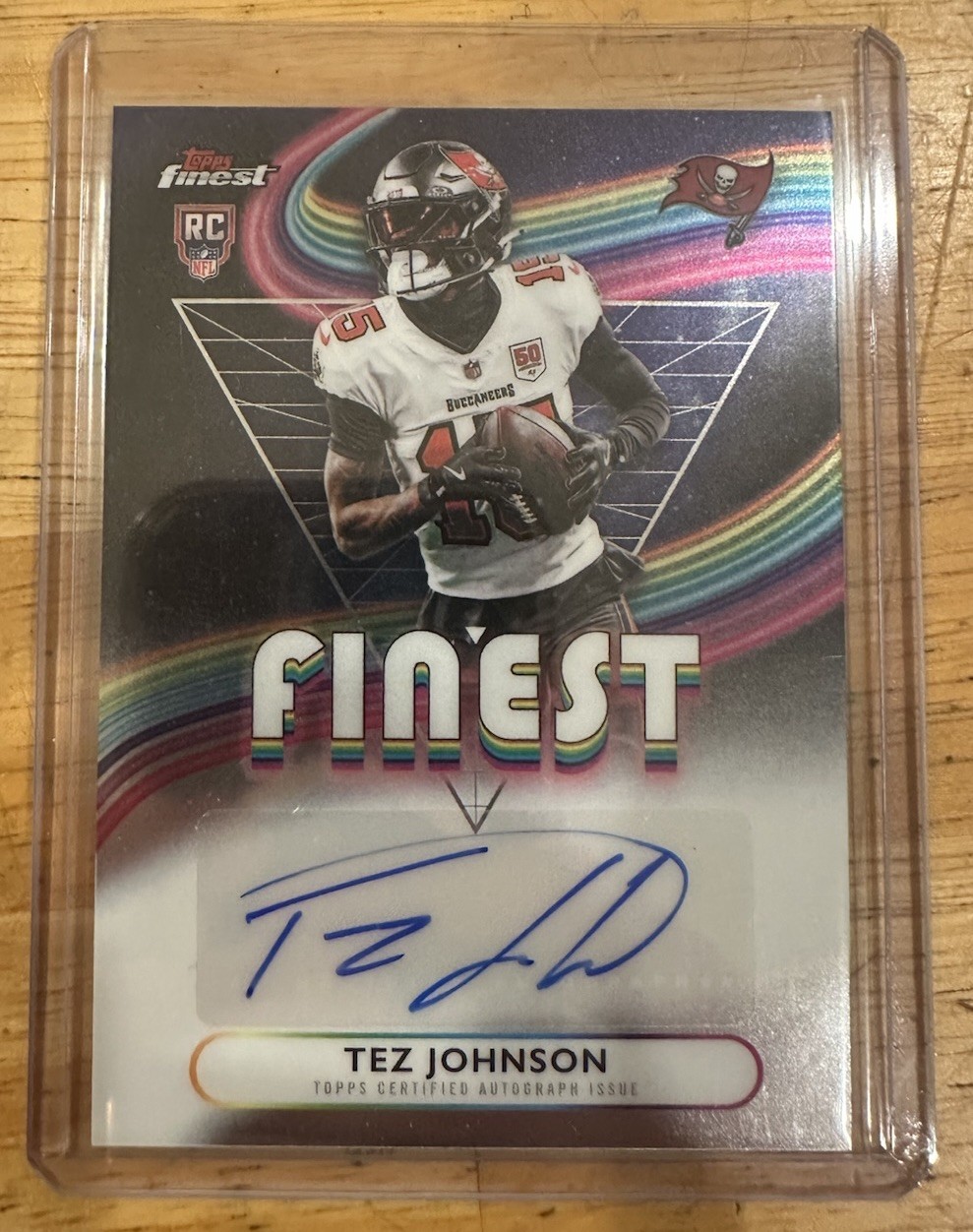 2025 Topps Finest Football Tez Johnson Buccaneers Rookie RC Auto RFA-TZJ