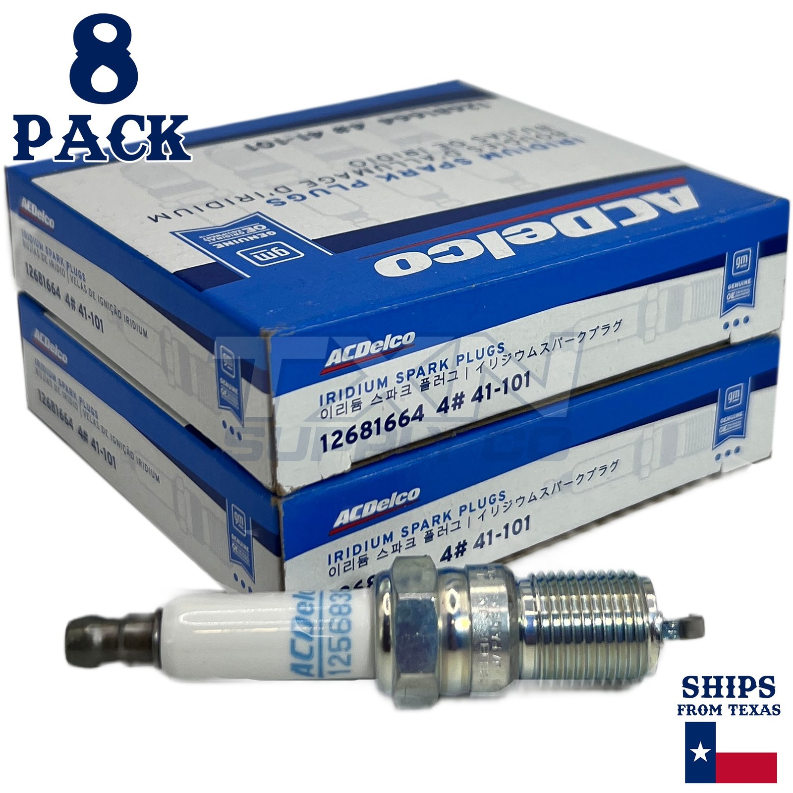 8 Pack Genuine GM ACDelco Iridium Spark Plugs 41-101