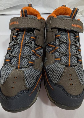 Women's Merrell Trail shoe (select grip)  gray with orange accent  wear on sole