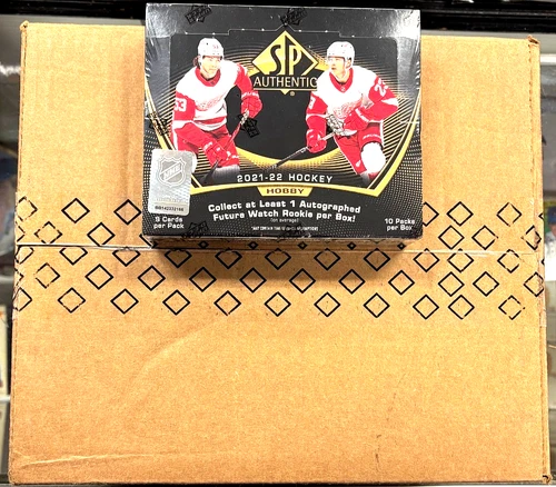 2021-22 Upper Deck SP Authentic NHL Hockey Factory Sealed 16 Box Hobby Case