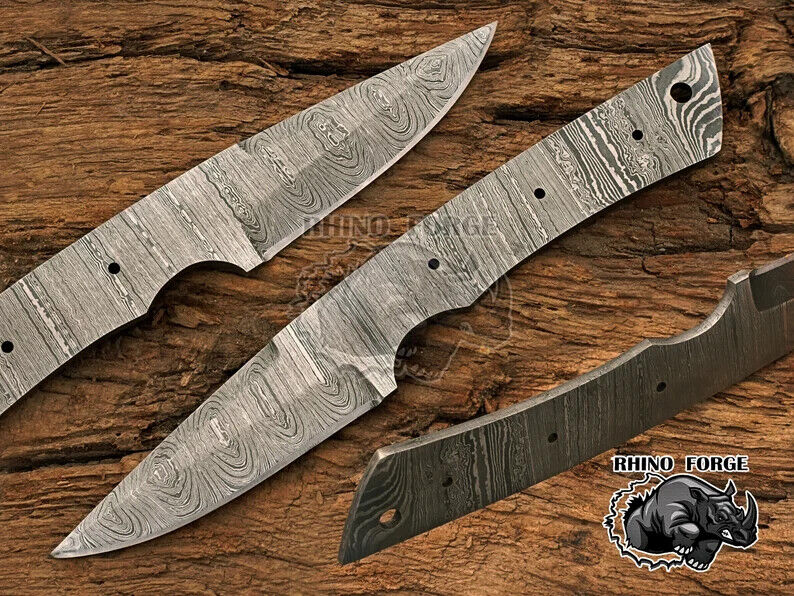 8" Damascus Steel Blank Blade Handmade Damascus Blade For Knife Making UB 21