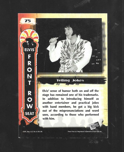 Elvis By The Numbers 2007 Press Pass TCB Parallel Card 75 Telling Jokes - Picture 2 of 4