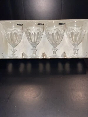 CRISTAL D'ARQUE 4 CRISTAL D’ARQUES RAMBOUILLET CRYSTAL Wine GLASSES GOBLETS 4 3/4” Mint! NOS!