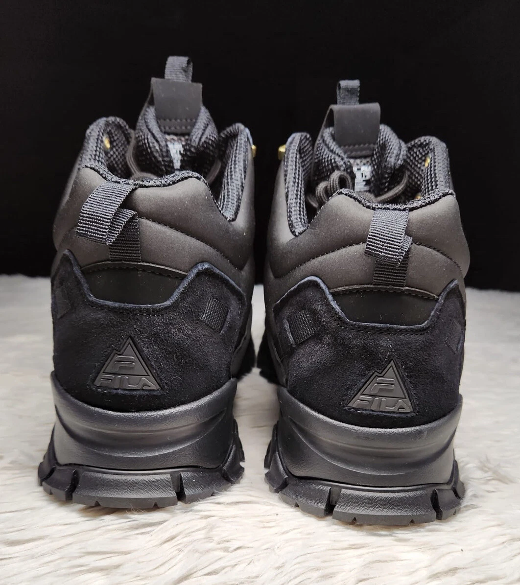 Fila Ray Tracer TR 2 Mid Triple Black Chunky Military Field Sneaker Boot sz 10