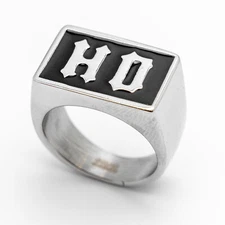 "HD" Signet Ring Biker Stainless Steel 95