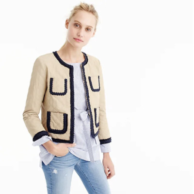 $198 J.Crew Quilted safari jacket-G0644 