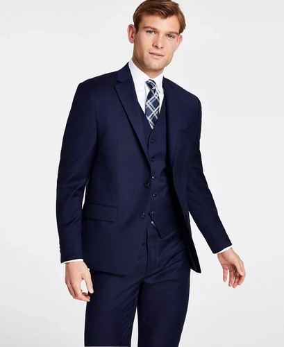 Michael Kors Men's Navy Classic Fit Wool Stretch Suit Jacket 48R yja0325
