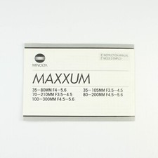 Minolta Maxxum Zoom Lenses - Instruction Manual Pamphlet