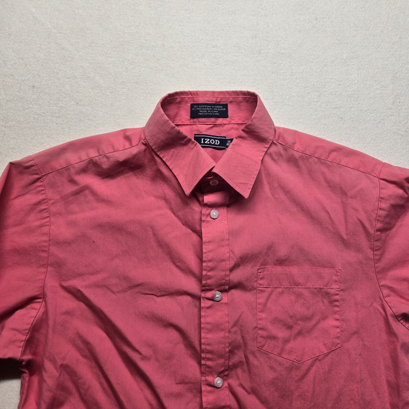 IZod Solid Pink Long Sleeve Collared Button Up Sh… - image 2