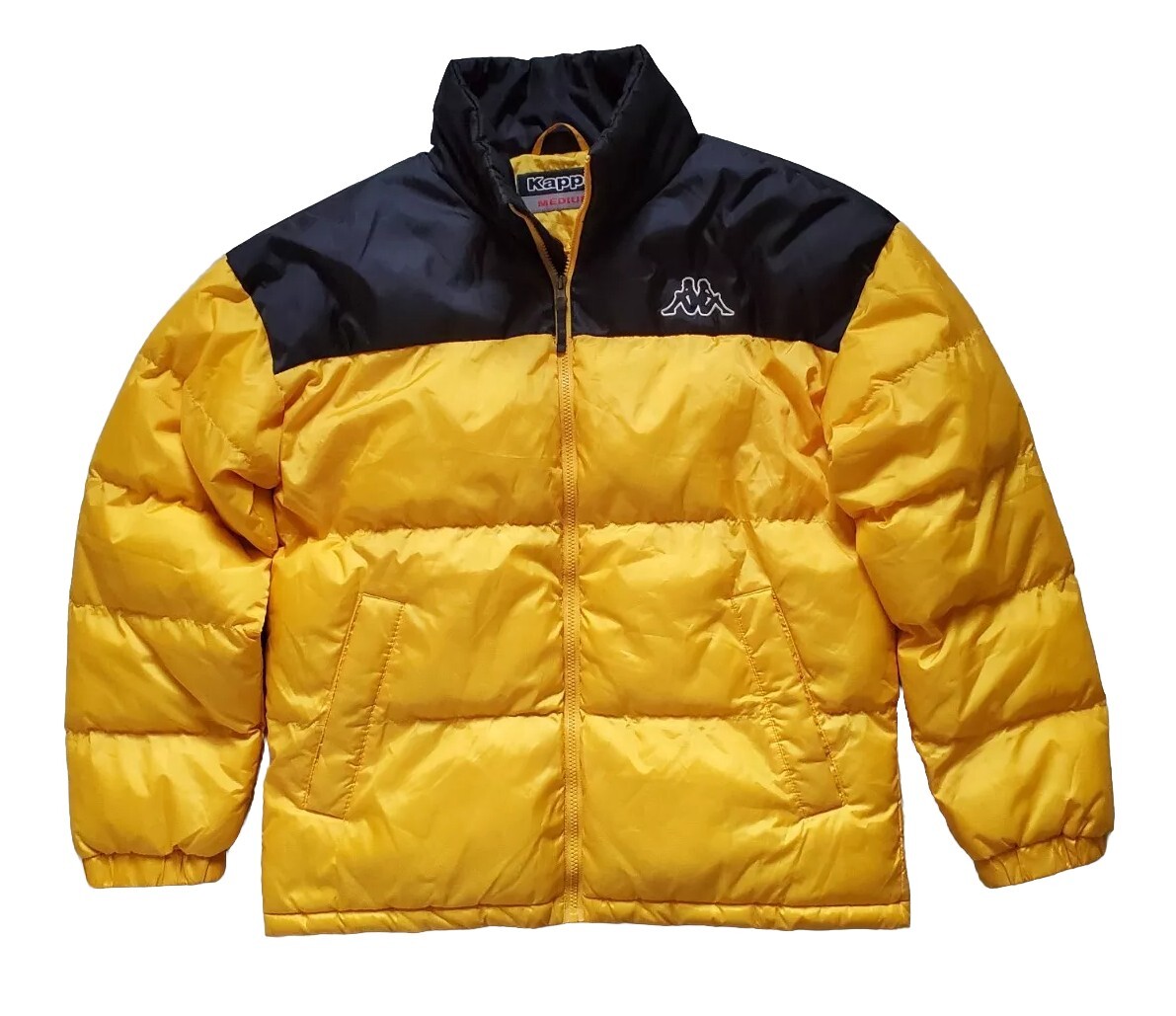 KAPPA Puffer Jacket Vintage Y2k Mens M Yellow Black UK