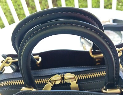 【ウワン】コーチ3点セット Coach 1941 Rogue 25 C3877 Black Leather Satchel Triple Compartment