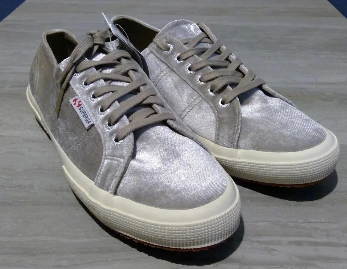 Superga velvet sales grey