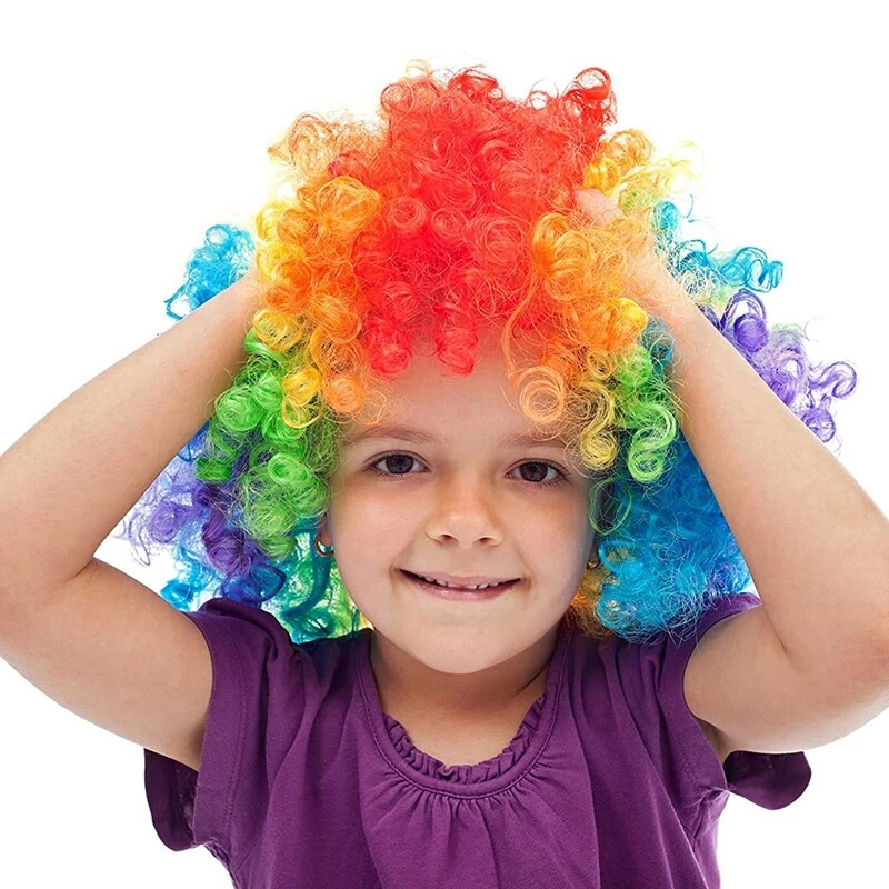 1X Clown Costume Clown Wig Clown Nose Accessories Bow Tie White