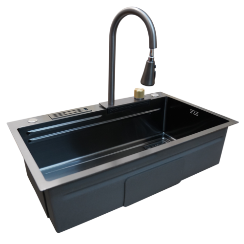 Kitchen Sink With Tap Multi-Purpose Nano Wash Basin Single Creative Sinks Black - 第 1/5 張圖片
