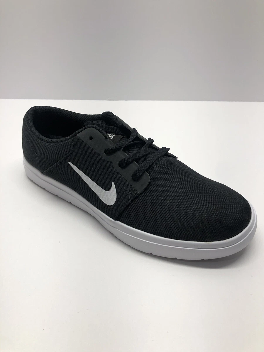 NIKE SB Portmore Skate Shoe Mens Size 8 Black Athracite White Sole Ultralight