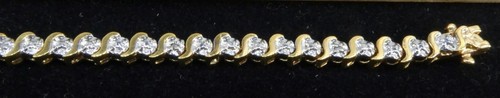 Lovely Vintage 24kt Gold Over Sterling Silver FAS Bracelet w/ Case Jewelry !! - Picture 5 of 8