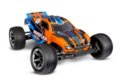 TRAXXAS Rustler Orange 1/10 2WD RTR Brushed HD + Akku/Lader 37254-8 Aussteller