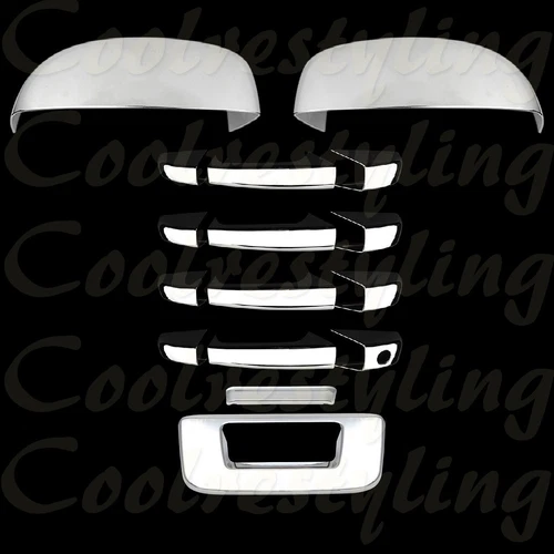 FOR 07~08 09 10 11 12 13 Silverado Sierra Chrome Mirror+4 Handle+Tailgate Cover