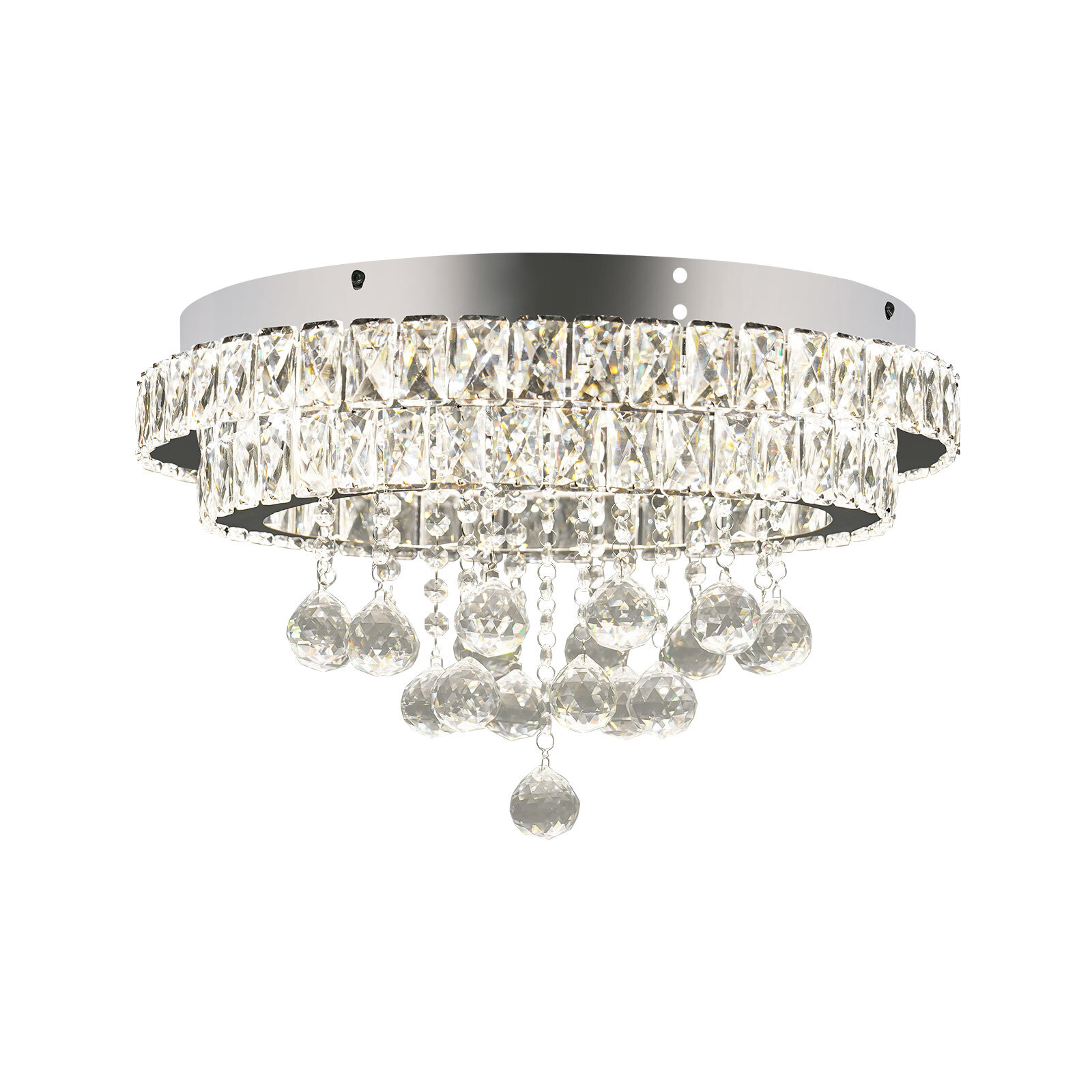 3 Colors Adjustable Crystal Ceiling Light w/Remote Control LED Ceiling Light