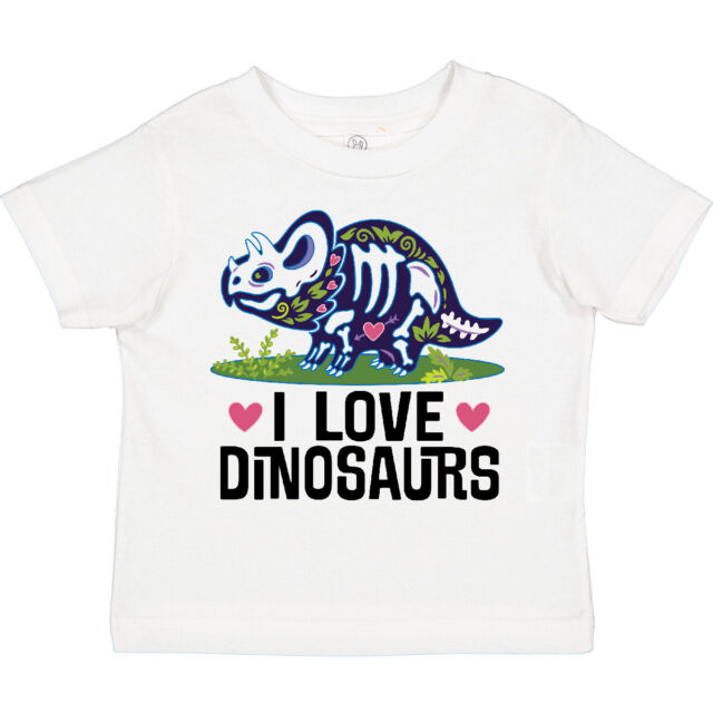 Inktastic Girl Dinosaur I Love Dinosaurs Toddler T-Shirt Girls Childs Cute Child