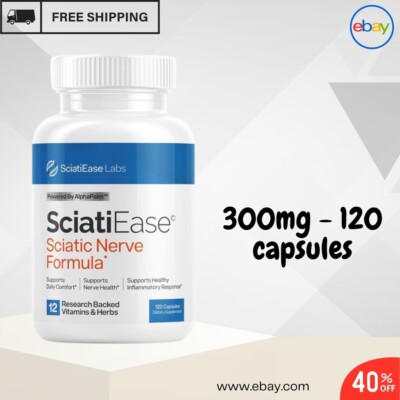 Alpha SciatiEase Sciatic Nerve Health Support Supplement 300 mg 120 capsules