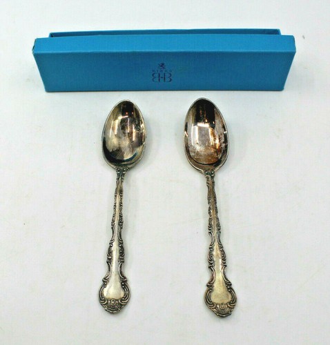 Birks Canada Pompadour Regency Plate TeaSpoon Set of 2 50 Gram Tarnished AS-IS - Picture 2 of 12