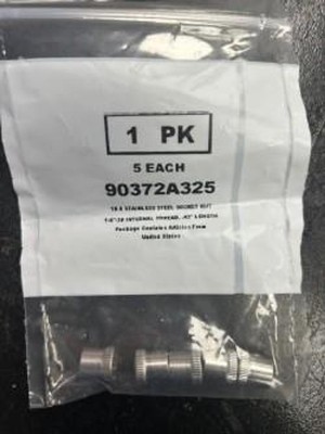 5 Pcs - 18-8 Stainless Steel Socket Nut 1/4''-20 Thread Size - New - GHGC-D8