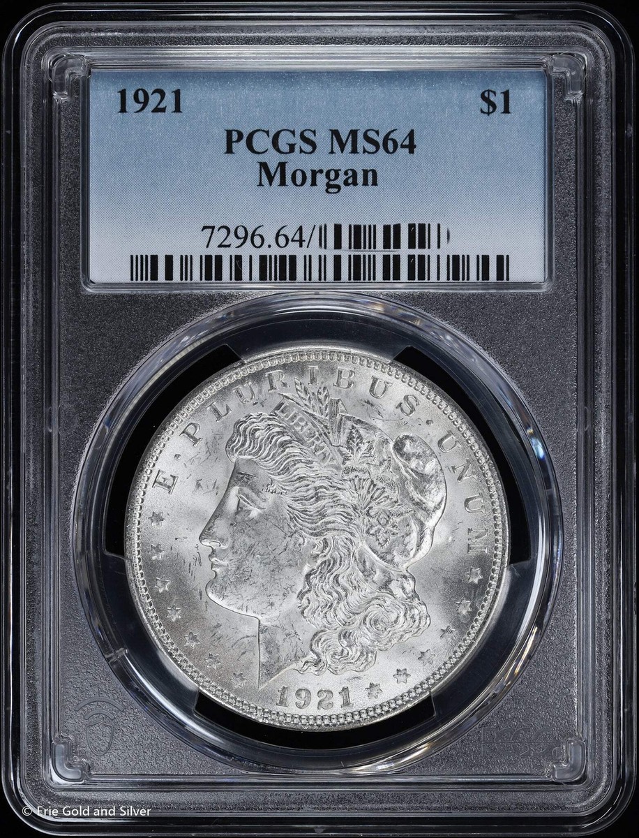 1921-P モルガンダラー PCGS MS64 Morgan dollar 1921-P $1 Morgan Silver Dollar PCGS MS 64 | White