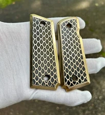 1911 Compact Custom Made Grip Brass Dragon Scales