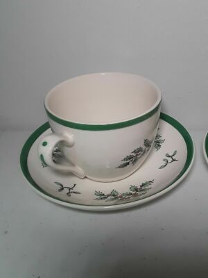 Vintage Spode Christmas Tree Cup & Saucer Set of 2 S3324 L England