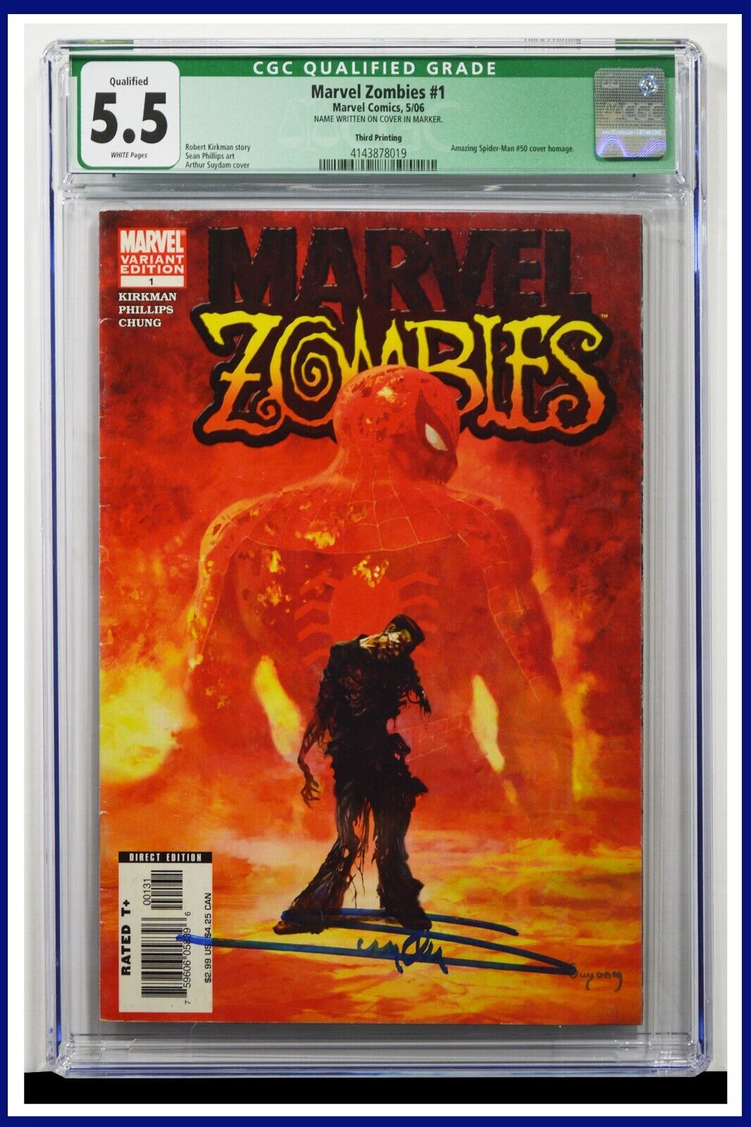 Marvel Zombies #1 CGC Graded 5.5 Marvel May 2006 Signed White Pages Comic Book.