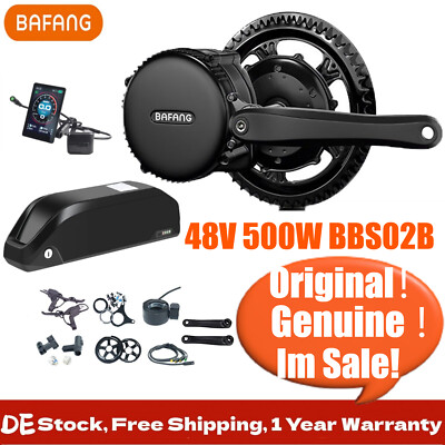BAFANG 48V 500W BBS02B Mid Drive Motor Umbausätze 8FUN Elektrofahrrad Batterie
