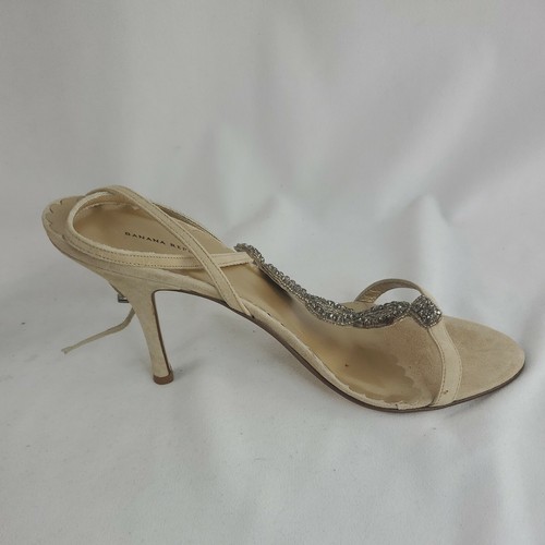 Banana Republic GOLD Leather Strap Heels SANDALS Shoes Size 10 made in Italy - Picture 5 of 12
