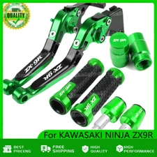 For KAWASAKI NINJA ZX9R CNC Handle Grips Cap Adjustable Brake Clutch Levers Set