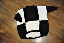 Lagenlook Big-Ballon-Pulli Kragen black & white 46,48,50,52,54,XXL,XXXL,XXXXL
