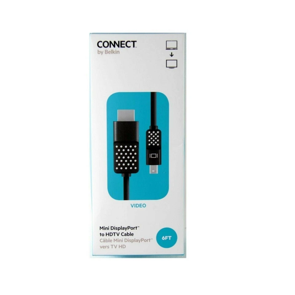 BELKIN MINI DISPLAYPORT TO HDMI CABLE DISPLAY PORT MACBOOK HD 1.8M F2CD044YW2M - Image 2 of 3