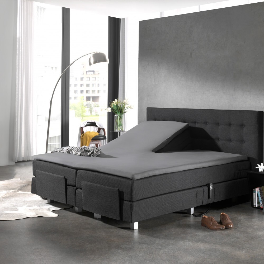 Drap housse pour surmatelas split-topper 180x200 en jersey coton gris