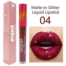 EVPCT Glitter Liquid Lipstick Matte Waterproof Long Lasting Lip Gloss