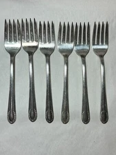 WM Rogers MFG CO IS Silverplate Salad Forks - 9 Vintage Salad Forks