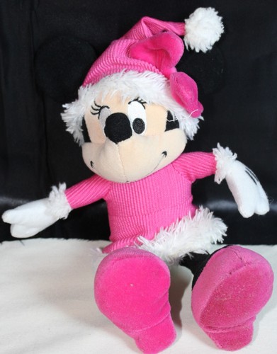 Disney Minnie Mouse 9" Peluche Rosa Navidad Papá Noel Sombrero Solo Jugar Peluche - Imagen 1 de 17