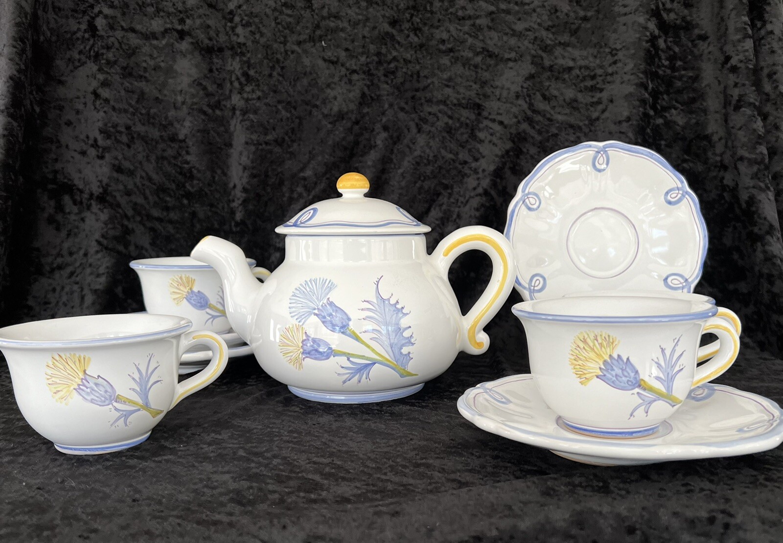Laura Ashley Tea Set Vintage. RARE. Stoneware Hand Painted In Italy. eBay