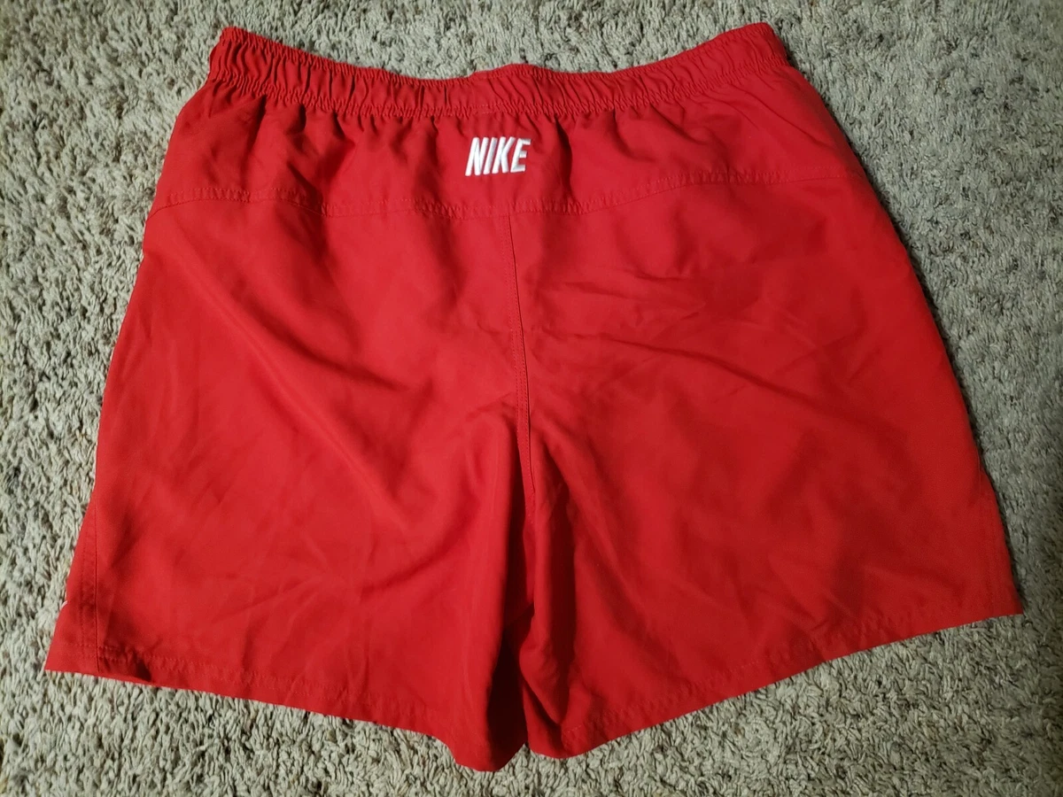Red nike best sale swim trunks