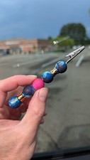 Colorful Beaded Alligator Clip, Card Holder, Cigarette Holder - Made in USA