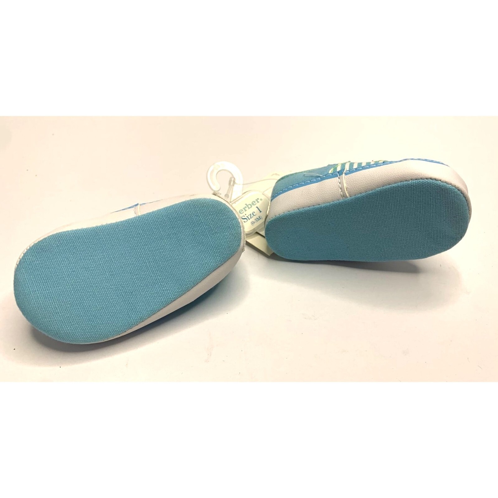 PONY Scarpe da ginnastica culla Gerber bambino bambino 1 blu chiaro slip on nuove